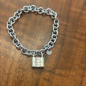 Tiffany & Co. Silver Bracelet with Lock Charm